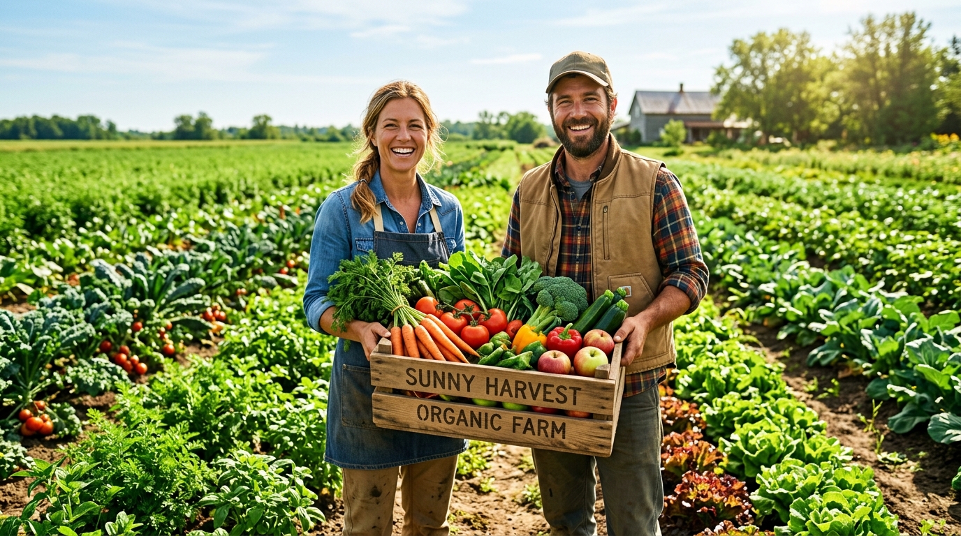 Organic Farmers in Field